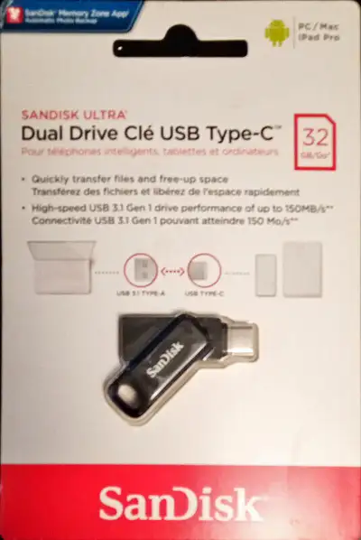 SanDisk Ultra Dual Drive USB Type-C -32 GB-NEW, View more