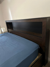 King size bed and mattress with drawers