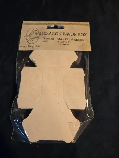 Free package of hexagon favour boxes, View more