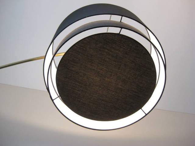 SOLD—  Crate & Barrel Meryl Arc Marble Base Brass Floor Lamp in Indoor Lighting & Fans in Kitchener / Waterloo - Image 3