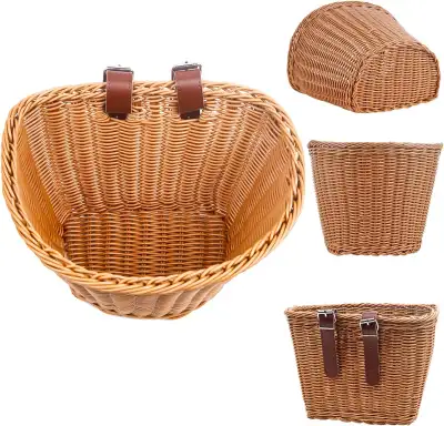 Front Handlebar Bike Basket, Rattan Storage Basket, View more