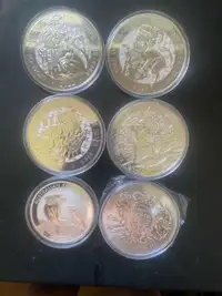 10 oz silver coins-Tudor beast-kookaburra- etc Read description 