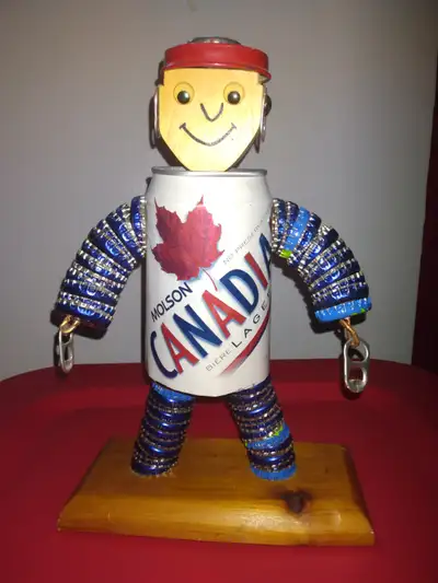 10" Molson Canadian Tin Can Man, View more
