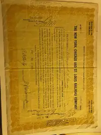 old railway share certificate