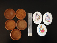 Coaster Set Wood and Peter Rabbit Character