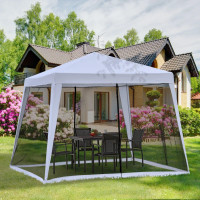 10x10ft Gazebo Tent with Netting Patio Canopy