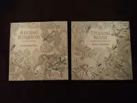 ANIMAL KINGDOM AND TROPICAL WORLD COLORING BOOK LOT OF 2