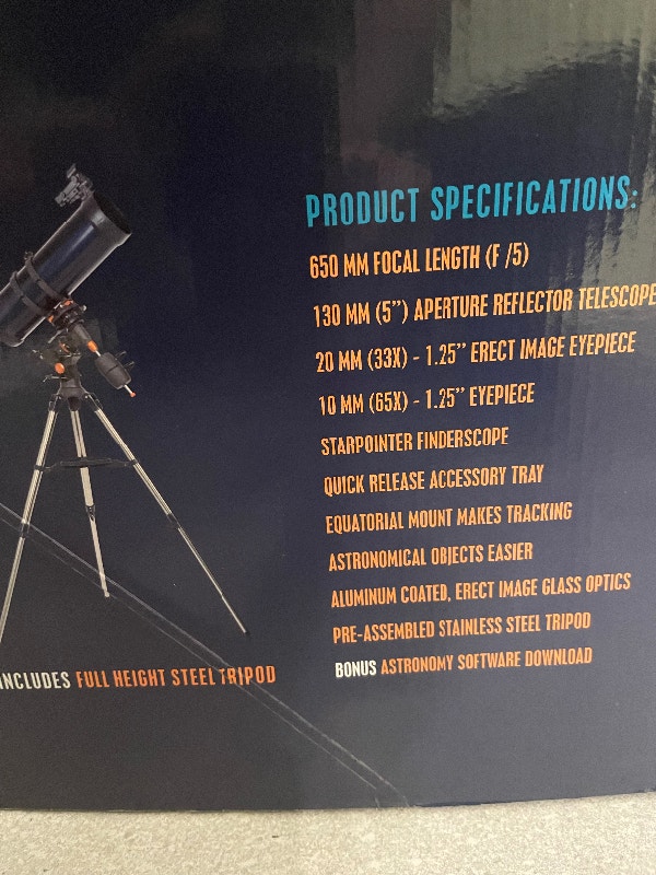 Celestron Astromaster 130EQ Telescope Hobbies & Crafts Markham