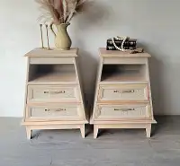2 Large Custom Created Algonquin Open Nightstands 