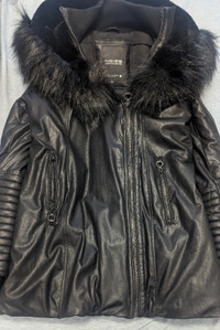 Women's small leather winter jacket