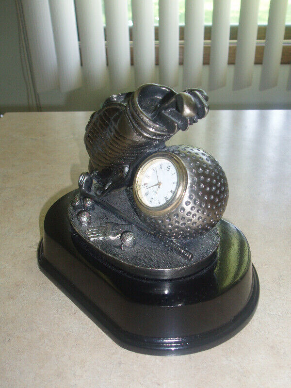 FIRST $40 EACH ~Franklin & Murphy Gold Clock ~ Pewter Golf Clock in Arts & Collectibles in St. Catharines - Image 3