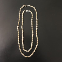 VINTAGE ROPE STYLE NECKLACE PAIR 20,24 INCHES IN LENGTH