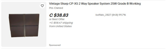 SHARP  2 WAY SPEAKER SYSTEM in Speakers in St. Albert - Image 2