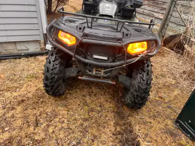 Have a 2012 polaris sportsman 550 needs nothing 1750kms wind shield hand gaurds and thumb and hand w...
