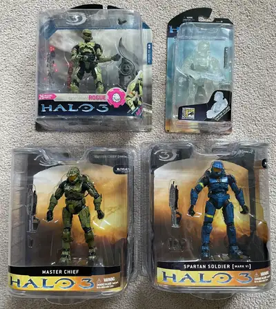 Master Chief - SOLD Spartan Soldier Mark VI (Blue) - SOLD Rogue - $45 Comicon Exclusive CQB active c...