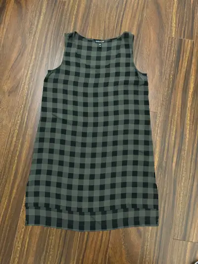 Eileen Fisher women’s small silk sleeveless tunic, olive black, View more