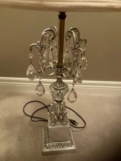Set of Vintage Lamps 35”H Crystal Prisms, View more