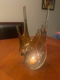 Decorative glass vase candle holder