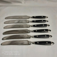 6 Vintage Hampton Silversmiths  Stailess Steak Knives, serrated