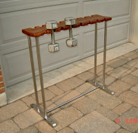 Vintage Classic Chrome & Wood Weight Storage Stand