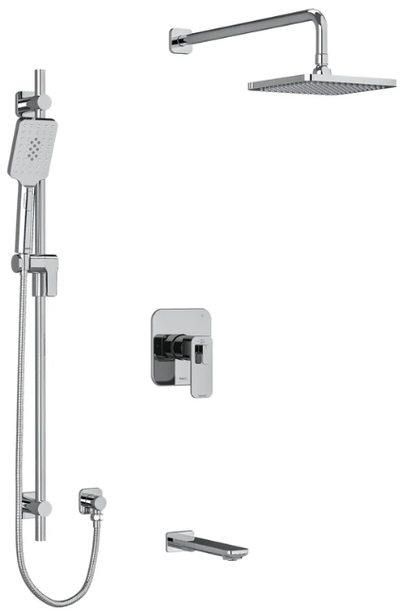 Equinox Tub & Shower Faucet Trim - Chrome KIT1345EQC RIOBEL 1/2 Inch Coaxial 3-Way System hand showe...