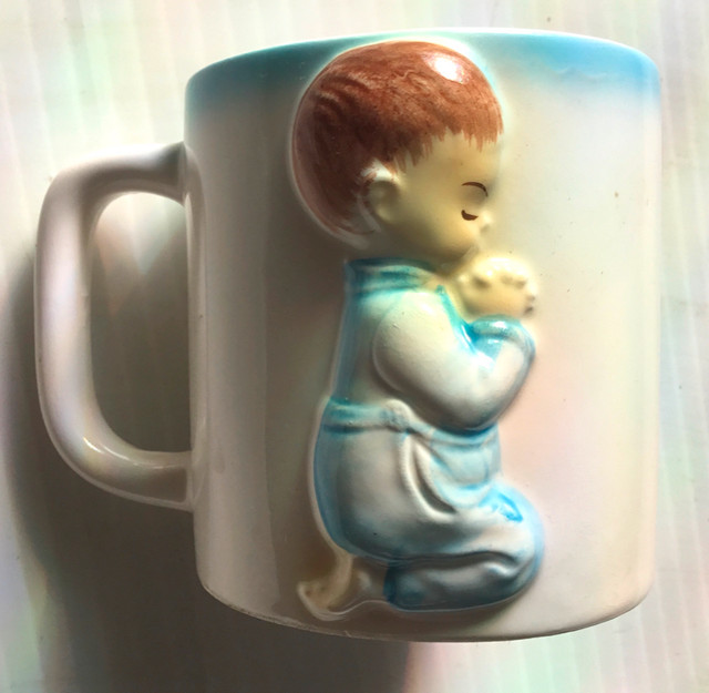 Vintage Japan Child's Mug Praying Boy Bedtime in Arts & Collectibles in St. Catharines