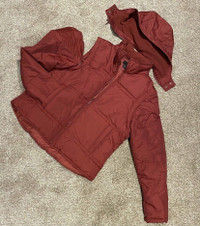 H&M Winter jacket with zip 2 in 1 jacket with hood red