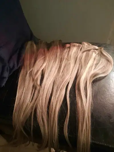 10 piece remi hair extensions blonde , View more