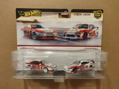 New Hot Wheels Premium Car Culture 2 Pack RS•R Nissan Silvia 240SX S14 and S15 1/64 diecast cars wit...