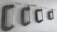 4 Craftsman C Clamps. Made in USA.