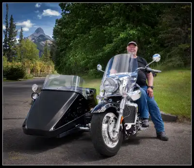 Great sidecar setup. Extra wide sidecar, bike has plenty of weight and power to handle it. Great sha...