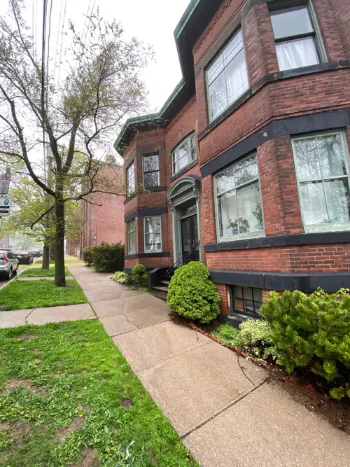 This newly refinished bright two bedroom flat has character, bright rooms, built in cabinets and loc...