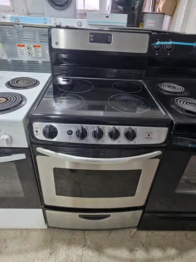 GE 24" Stainless Steel Freestanding Electric Ceramic Top Stove, View more