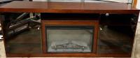 Wood TV Stand with Fireplace