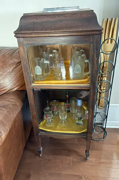 Antique wooden display cabinet, View more