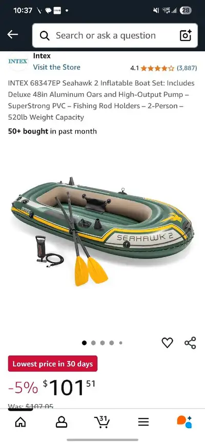 Intex Seahawk 2 Inflatable Boat, View more