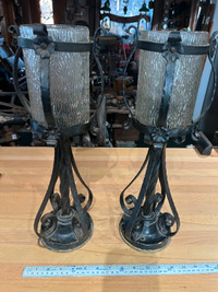 Antique heavy wrought iron outdoor post lights