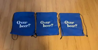 Three Over Beer Drawstring Bags, View more