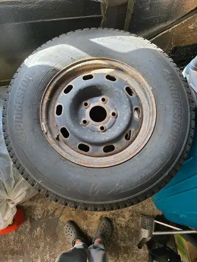 4 Blizzak Winter tires for sale. 1 winter used like new. Comes with steel rims. I used it on a Ram 1...