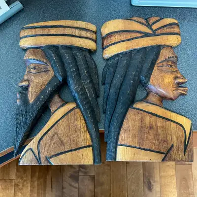 Hand Carved African Wooden Wall Art + Safari Animal Coaster Set, View more
