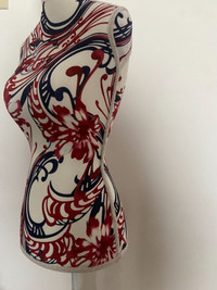 Red and Blue Mannequin Half Body Adjustable Height