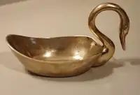 Vintage Brass Swan Trinket Dish/ Bowl