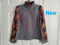 Women's long sleeve cotton blouse/top/shirt New Small size