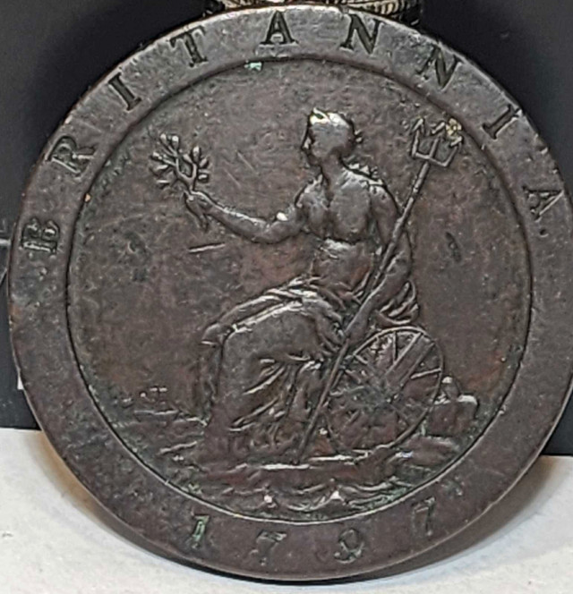 Rare 1797 Great Britain Penny "George III Cartwheel" in Arts & Collectibles in City of Toronto - Image 2
