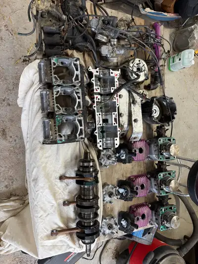 Everything To be sold all together Water pump not included and not for sale Motor parts from a 1997...