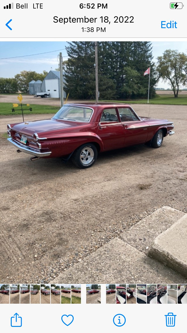 1962 Dodge Dart saftied March 24 Classic Cars Portage la Prairie
