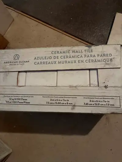2 boxes ceramic wall tile, View more