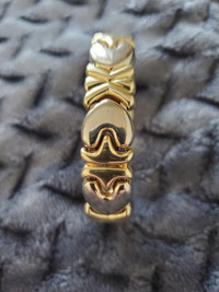 Italian 18kt 3 colour gold cuff bracelet