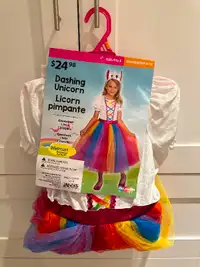 Costume Halloween enfant fillle licorne robe m 8-10 jamais porte