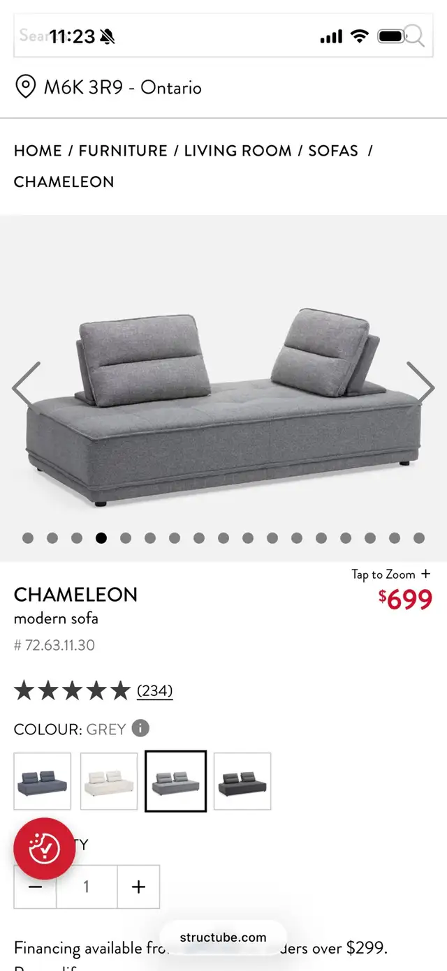 Structube Chameleon Customizable Sofa  in Couches & Futons in City of Toronto - Image 9